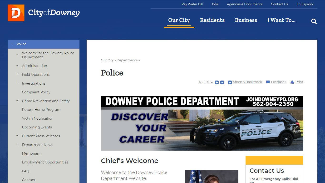 Police | City of Downey, CA